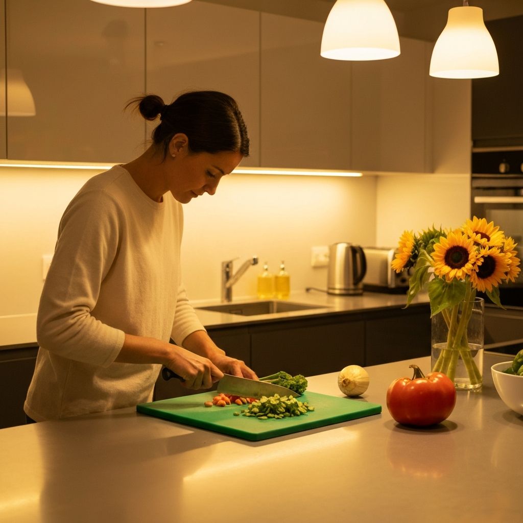 Avondvoorbereiding in de keuken