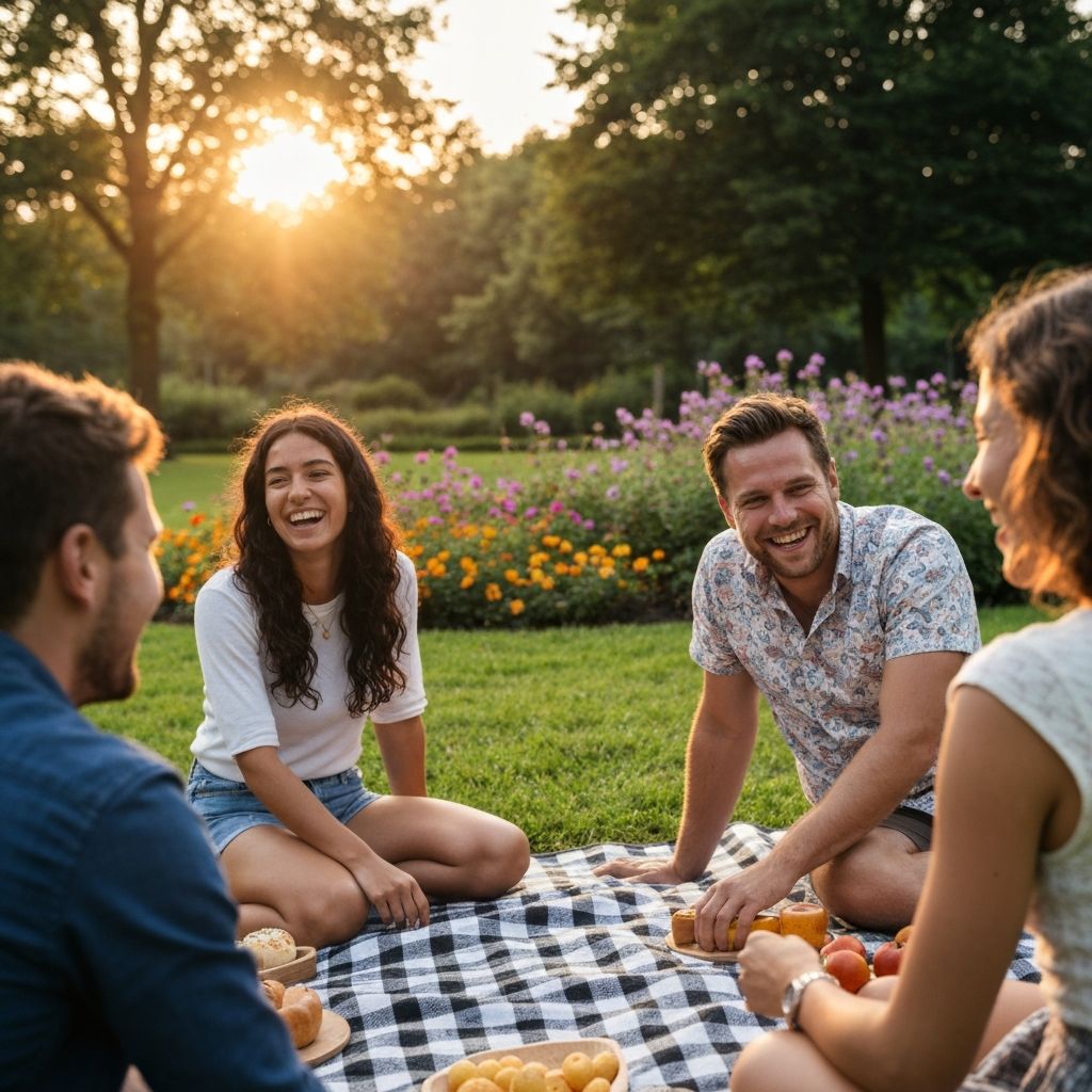 Sociale bijeenkomst in park